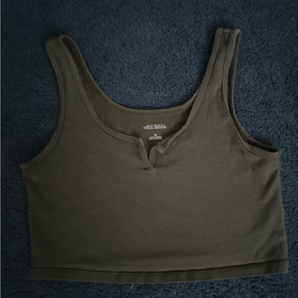 Olive green crop top